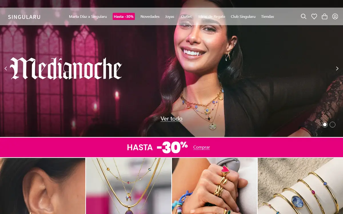 Homepage of Singularu's online store
