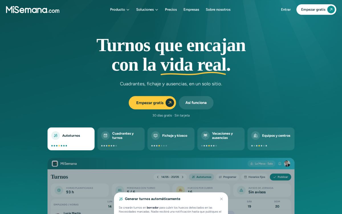 MiSemana website