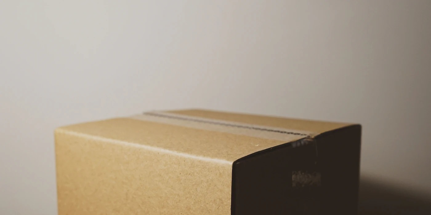 Cardboard box ready to ship an order