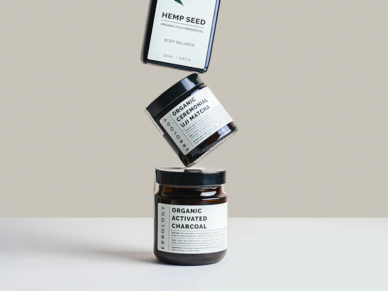 Product photography: stacked cosmetic jars